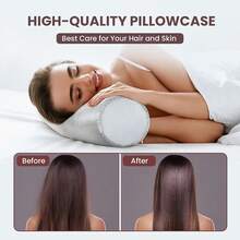 2 Pack Round Neck Pillow Case Covers, 18x6 In Neck Roll Satin Pillowcase Silky Bolster Pillow Cover Grey Cervical Pillow Cover With Hidden Zipper, Silk Cylinder Pillow Covers For Hair & Skin - Light Grey - View 6