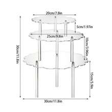 3pcs Acrylic Cake Stand, Cupcake Stand, Dessert Display Rack, Suitable For Bakery, Appetizers, Birthday Wedding Party, Baby Shower, Flower Shaped - Transparent - View 12