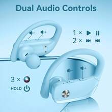 T16 无线耳机，耳挂式设计，无线充电盒，IPX5 防水，48 小时续航，语音控制，双 LED 显示屏，ABS 塑料耳塞，蓝牙 5.0，兼容 iOS 和安卓系统，适用于健身、旅行、通勤及各种场合。