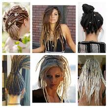 20 Double Ended Dreadlock Extensions 15 Strands 1B Honey Brown DE Synthetic Handmade Braiding Dread Extensions - DE-1BMaduCoklat - View 6