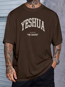 Oversized Streetwear T-Shirt Yeshua Jesus Salvation Messiah Gospel REF 7214 VEST NERD - Rỉ Nâu - Xem 1