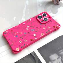 Funda para teléfono 1PC Diseño de patrón de flores de ratán Cuatro esquinas se pueden colgar Funda para teléfono móvil 15 Pro 14 Plus 16 13 12 TPU Todo incluido Mate Protector suave - Colores mixtos 1 - Ver 6