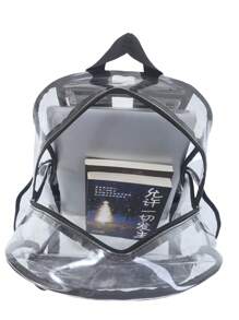 1pc Customizable Embroidered Name Transparent Backpack, Transparent Sports Outdoor Fitness Backpack, Casual Travel Visible Storage Bag, Large Capacity Waterproof Backpack, Summer Beach Holiday Travel Bag, Customized Student Name Transparent School Bag, Suitable For Daily Use, Can Be Given As A Gift To Family, Friends, Christmas, Easter, Spring Festival, Mother's Day, Father's Day, Women's Day, Valentine's Day, Teachers' Day, Nurses' Day, Birthday Gift