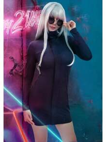 DAZCOS Anime 2 Piece JJK Cosplay Female Costume Women US Size Party Dress With Glasses