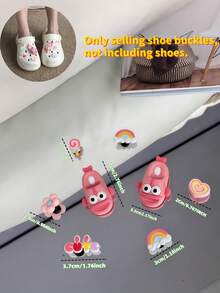 8 件/套时尚 PVC 软果冻 DIY 鞋饰，可拆卸按压式鞋夹，卡通可爱小鱼配饰，百搭设计，季节性