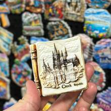 1pc Resin Refrigerator Magnet, Poland, Austria, Czech Landmarks Of Krakow, Hallstatt, Prague, Travel Souvenir, Home Decor Magnets For Bedroom, Kitchen, Wall, Creative Gift