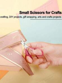 1pc Crafting Scissors - With Protective Cover, Tailoring Shears Suitable For Embroidery And Delicate Paper Cutting, Ideal For Handicrafts, DIY And Daily Use - Great For School, Office And Travel - Multicolor - View 3