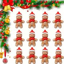 10/20pcs Mini Resin Gingerbread Man Molds, Suitable For DIY Crafts, Jewelry Making, Home Decor, Perfect Jewelry Accessories, Ideal Gifts For Family And Friends, DIY Crafts, Bead Storage, Beading And Jewelry Making