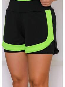 Double Fitness Shorts - 綠色 - 查看 1