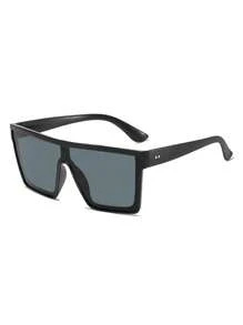 1 pièce Lunettes de mode carrées pour hommes, lunettes de mode à grand cadre, convenant pour la protection solaire d'été, les vacances à la plage, les sports de plein air, les fêtes, la conduite personnelle, la pêche, le cyclisme, les achats et les accessoires photos pour les vacances d'été à la plage, l'extérieur, les voyages