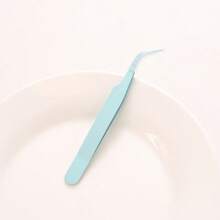 1pc Colored Pointed Tip Tweezer, Macaroon Pink Color Eyelash Crafting Hand Account Stainless Steel Tweezer