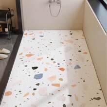 حصيرة الحمام غير الانزلاقية، حصيرة حمام ناعمة مريحة مع فتحات تصريف، حصيرة حمام من مادة البي في سي بتصميم لوفة للتدليك للاستخدام في الحمام والأماكن الرطبة، سريعة التجفيف