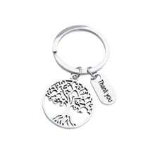12pcs Life Tree Keychain With "Thank You" Tag, Suitable As Graduation Party Favors, Teacher Appreciation Gifts, Family Gathering Souvenirs, Team Thank You Party Giveaways
