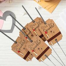 100pcs Wedding Sparkler Tags, Wedding Send-Off Tags With Built-In Match Striker, Rustic Kraft Wedding Tags Gift Tags, Craft Paper Sleeves For Ceremony Grand Exit, Anniversary, Engagement Event - A - Xem 3
