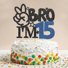 1pc I'm 8 9 10 11 12 13 14 15 16 Cake Topper - Boy 8th 9th 10th 11th 12th 13th 14th 15th 16th Birthday Cake Supplies Big Brother Birthday Party Decoration