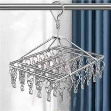30/40 Clotheslines For Baby Clothes, Panties, Underwear, Foldable Stainless Steel - Silver - View 1