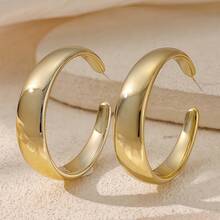 1 Pair New Acrylic Resin CCB Vacuum Plated Golden Earring Set - Oversized C-type Pair - View 1