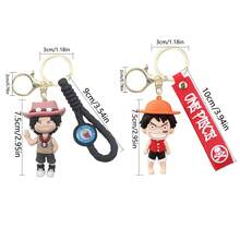 ONE PIECE 44 款海贼王 PVC 玩偶钥匙扣吊坠蒙奇·D·托尼托尼·乔巴索隆可爱包挂配件周边礼物海贼王卡哇伊动漫人物玩偶模型玩具 6-8 厘米/2.36-3.15 英寸 - 彩色 - 查看 7