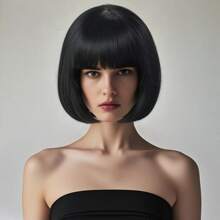 Fashion Women's BoBo Wigs, Short Straight Hair With Bangs Wigs, Multiple Pastel Colors Bob Anime Cosplay Wigs For Party Costume Wigs For Ladies, Pink Green Black Blonde Red Brown Blue White Purple Orange Yellow Rainbow Colorful Hairpiece For Holiday Comic Con Exhibition Celebration Daily Wigs For Birthday Gifts, Sassy Rockabilly Punk Cool Unique Rock & Roll 80s Wig