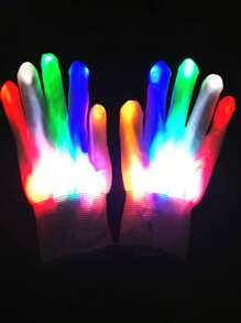 男女款 LED 闪光手套，7 种照明模式，休闲针织面料，无需电池激活，色彩鲜艳的派对配饰，节日手套 | 活力夜光手套 | 手套