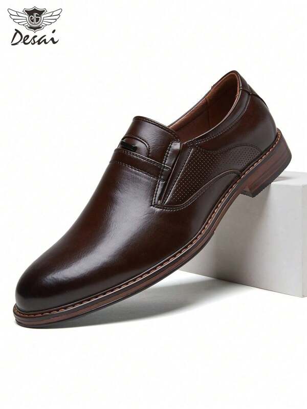 DESAI Chaussures habillées pour hommes Dexai, mocassins décontractés, chaussures habillées à bouts pointus de style oxford, polyvalentes et de style britannique