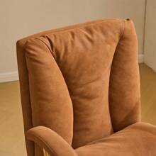 Office Chair High Back Study Chair Faux Leather Adjustable Swivel Vanity Chair With Padded Armrests For Conference And Home Brown - 棕色 - 查看 8