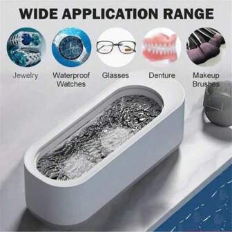 1pc Portable Glasses Cleaner Jewelry Watch Makeup Brush Necklace Mini Washer Ultrasound Vibration Washing Cleaning Machine