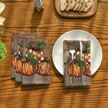 4/6/8 件秋季布餐巾 18 X 18 英寸，感恩节秋收橙色野花派对晚宴装饰可洗餐巾 - 彩色 - 查看 21