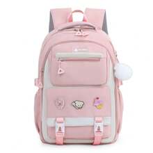 Multineos Comercial Large Capacity School Backpack For Female Student Waterproof Nylon - Pink - View 1