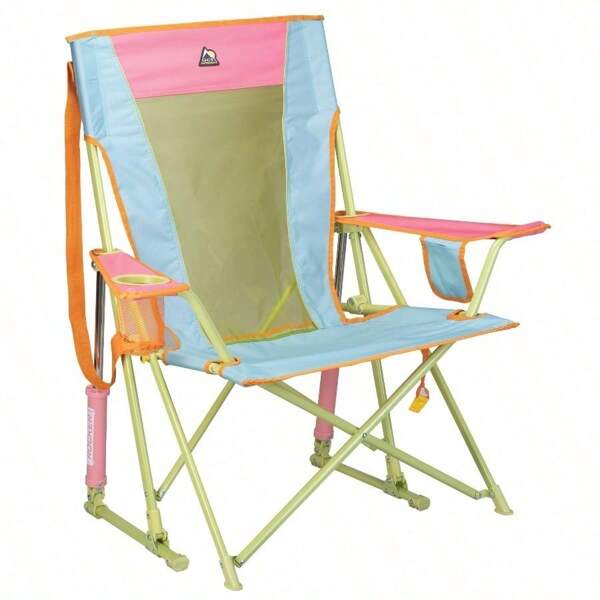 GCI Outdoor Comfort Pro Rocker Foldable Rocking Camp Chair, Sweet Tea