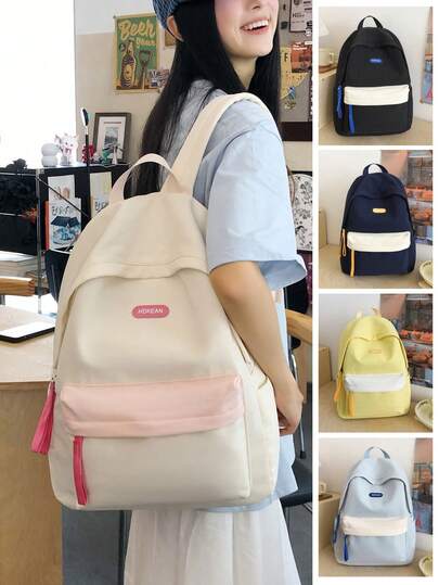 Una mochila de estilo universitario contrastante y fresca para niñas, adecuada para laptops, libros, ropa, viajes y actividades al aire libre, apropiada para la escuela, la universidad, la escuela secundaria y la mochila de campus para niñas de secundaria