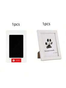 2pcs Pet Paw Print Kits (For Dogs & Cats), Dog Paw Print Pad Kit: 5 Inch Frame, No-Ink Pet Cleaner Non-Touch Ink Pad, For Saving Cat/Dog Paw Print Pet Memento