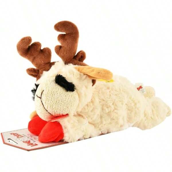 Multipet Lamb Chop Dog Plush Toy - Squeaky Toy For All Dogs - Extra Soft Plush - Stuffed Animal Dog Toy For Cuddling & Playing - Cute Pet Toy (6", Cream)