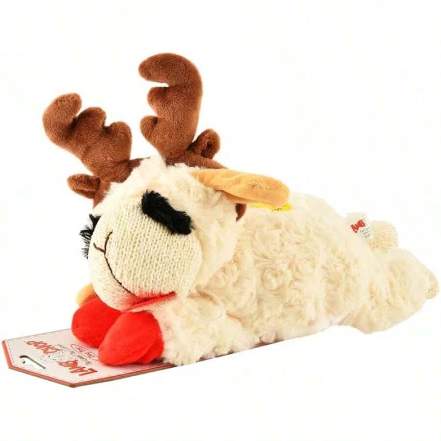 Multipet Lamb Chop Dog Plush Toy - Squeaky Toy For All Dogs - Extra Soft Plush - Stuffed Animal Dog Toy For Cuddling & Playing - Cute Pet Toy (6", Cream)