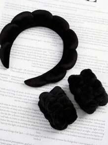 16pcs Plush Wide Headbands For Women, Black/White/Brown, Fashion Elegant Simple Solid Color Headwrap, Suitable For Daily Casual, Party, Commuting, Vacation, Hair Styling, Washing Face, Makeup, Outfit Accessory,Hairband,Hair HoopSolid Bath Headband & Bath Wrist Band Set,Skincare Headband,Beauty,Skin Care Products,Spa,Self Care,Skin Care Tools,Face Care,Esthetician Supplies,Skin,Face Wash,Facial