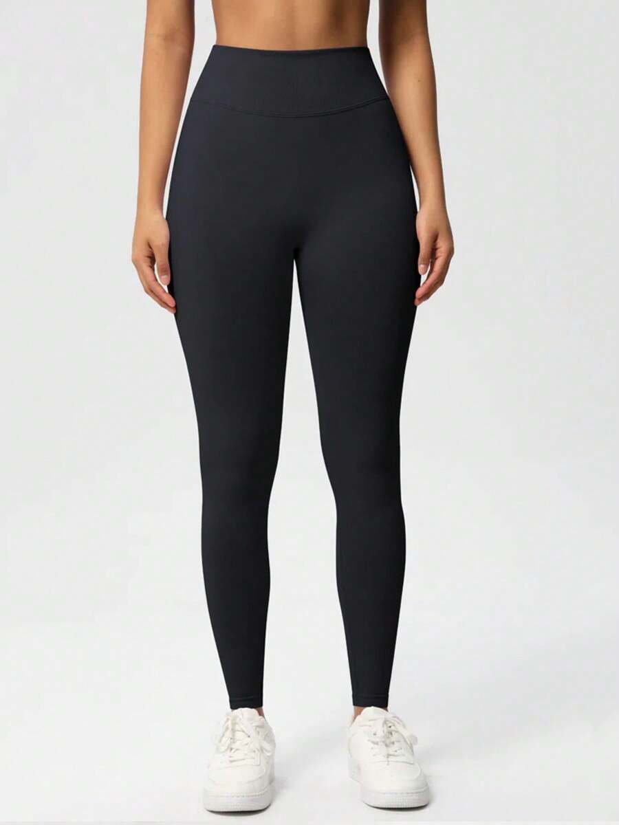 YESOBD Women 4 Way Stretch Sports & Outdoors Seamless Booty Sculpt Tummy Control Fitness Tights,No Front Seam High Waisted Workout Leggings For Women Buttery Soft Yoga Pants Gym Athletic Tights - 高級黑色 - 查看 1