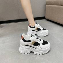 Women's Chunky Sneakers, 2025 New Arrivals Fashionable, Thick Sole Platform Sneakers, Casual & Comfortable Breathable Autumn Footwear