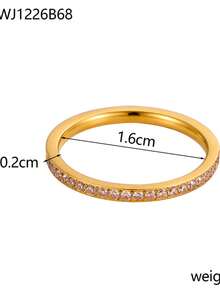 1pc BirthStone Ring 12 Month Color Zirconia Inlaid Rings For Women Stainless Steel PVD Plated Gold Color Engagement Wedding Jewelry - Ring - View 12