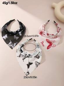 3pcs Women's Bohemian Style Simple Elegant Printed Butterfly Headband, Hair Accessories Suitable For Daily And Vacation Wear, Hair Band, Hair Hoop, Autumn