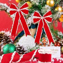 1/2/3 Rolls Christmas Velvet Decorative Ribbons Rolls Craft DIY Fabric Cloth Wire Edge Ribbons For Craft Christmas Holiday Decoration