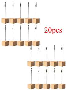 10 piezas Soportes de menú/Porta tarjetas de lugar de madera, adecuados para etiquetas de precios, fotos, letreros de escritorio y números de mesa