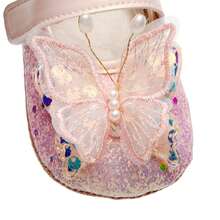 Baby Girl Dress Shoes Shiny 3D Butterfly Princess Mary Jane Flats Non-Slip Crib Shoes - Hồng - Xem 4