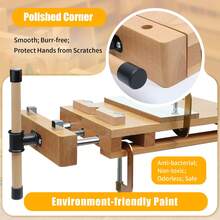 Woodworking Bench Vise With 4 Bench Dogs And 2 Clips Wood Bench Vises Kit For Garage Studios - gỗ - Xem 3