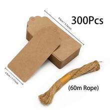 10-300pcs Blank Kraft Paper Tags, DIY Handmade Heart Hollow Gift Tags With Jute Twine, Suitable For Wedding Party Decoration, Candy Box Packaging, Gift Tags, Message Cards - Multicolor - View 23