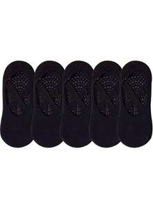 2/5 双女士瑜伽袜，防滑芭蕾舞袜，适合普拉提、芭蕾、健身 - 黑色、灰色、紫色、粉色、秋季