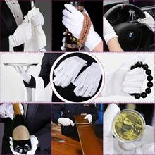 DGHDFH 20 Pairs Cotton Gloves For Dry Hands, Paxcoo White Cotton Gloves For Eczema, Cosmetic Moisturizing And Jewelry Inspection, Medium Size - 1 - 查看 3