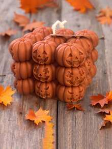 Moldes de 1/3 calabaza y moldes de fantasma, molde de silicona para hacer velas aromáticas de Halloween, molde DIY artesanal de decoración de calabaza y fantasma, molde de yeso - Blanco - Ver 2