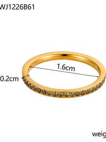 1pc BirthStone Ring 12 Month Color Zirconia Inlaid Rings For Women Stainless Steel PVD Plated Gold Color Engagement Wedding Jewelry - Ring - View 46