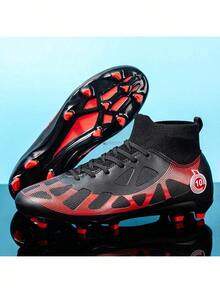 男士足球釘鞋,專業訓練高筒足球鞋,適合草坪和室內運動