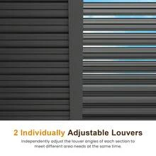 Louvered Pergola, Outdoor Metal Canopy With 2 Independently Adjustable Louver Roof, Patio Pergola With Curtains & Netting, Great For Patio, Deck, Yard, Garden, Black - 黑色 - 查看 9